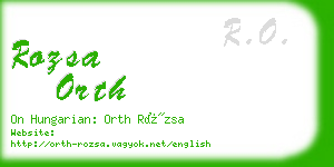 rozsa orth business card